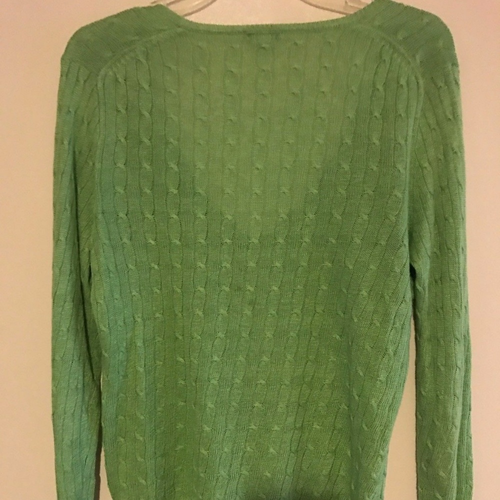 J.CREW CABLE KNIT V-NECK LINEN PULLOVER - M - Picture 3 of 5